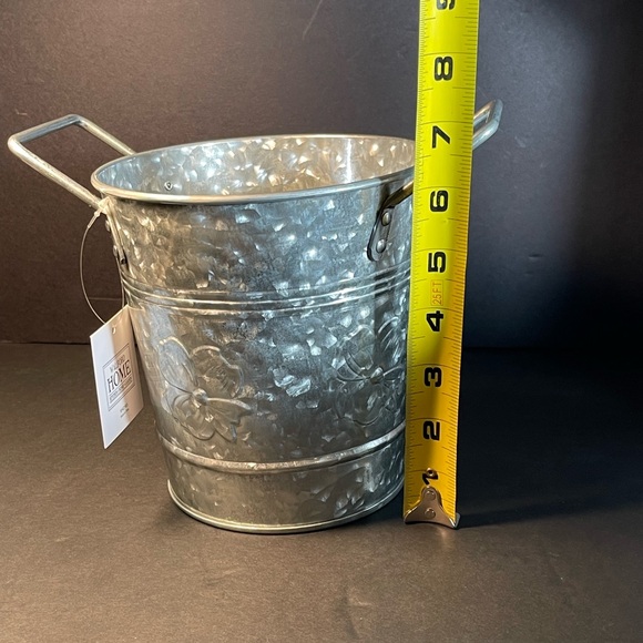 WH Walford Home Décor - Galvanized Metal Flower Pot Planters with Handles T56 - Picture 7 of 12